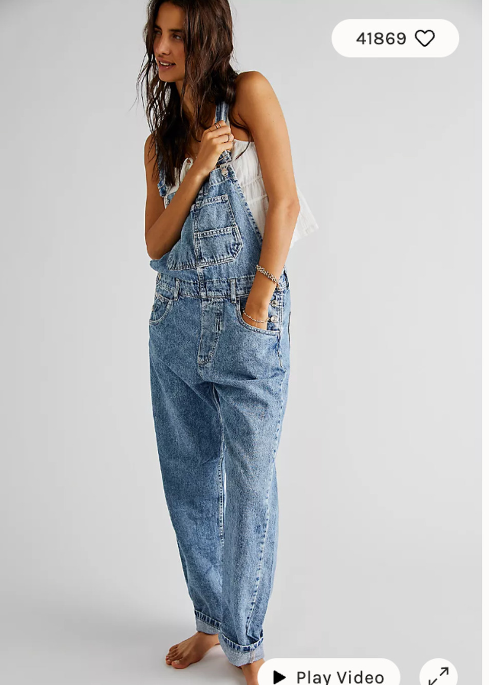 Free People Ziggy Denim Overalls XS Denim NEW